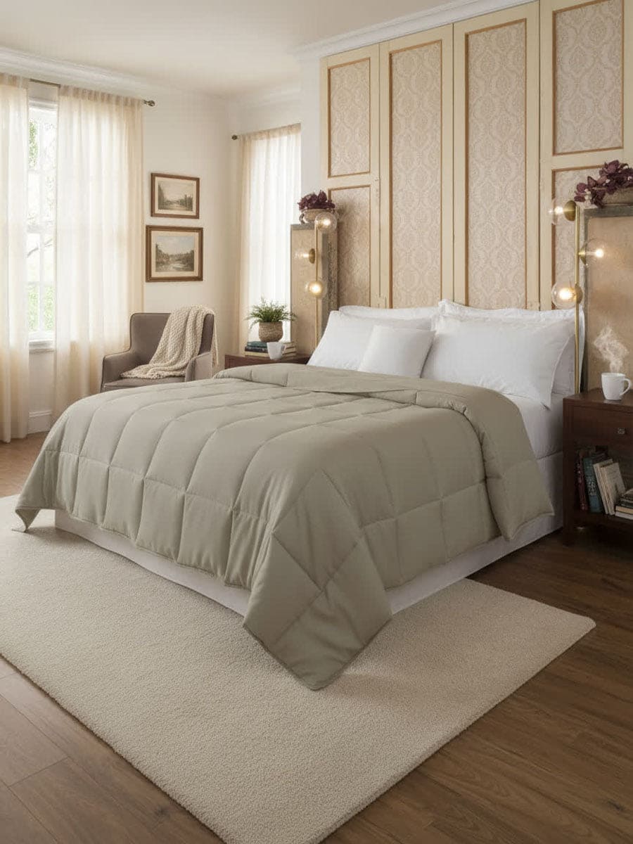 Trapunta Matrimoniale In Raso Di Cotone Camelia - Daltex