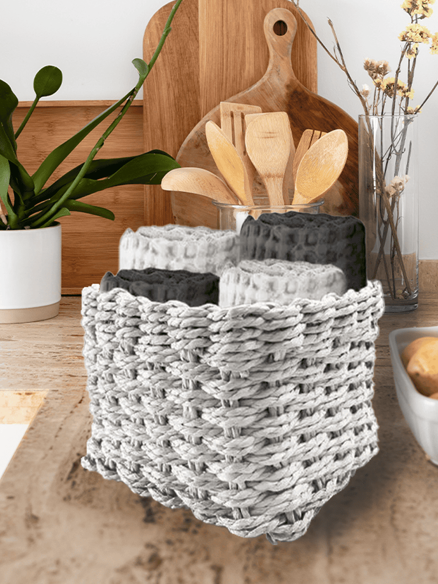 Set 4 Lavette in Spugna di Cotone Nido Waffle - Daunex