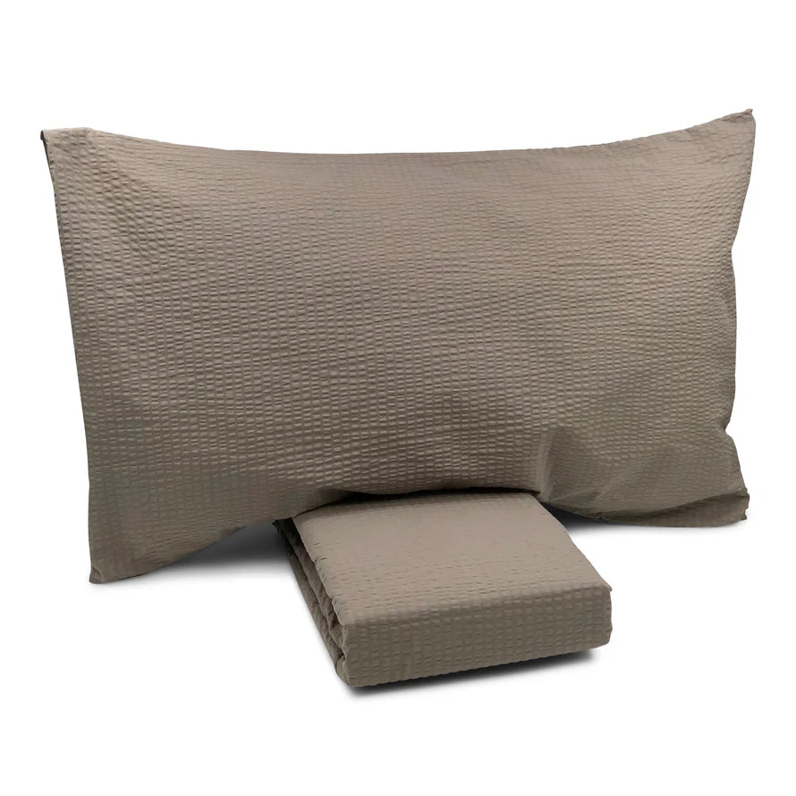 Parure copripiumino in puro cotone no stiro - Seersucker - 9 colori