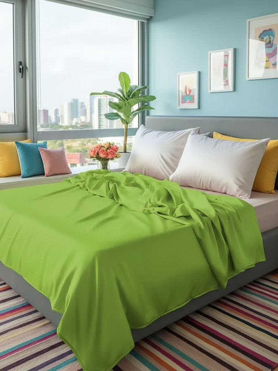 Lenzuolo Sopra In Puro Cotone Naturale Tinta Unita Essenza - Daltex