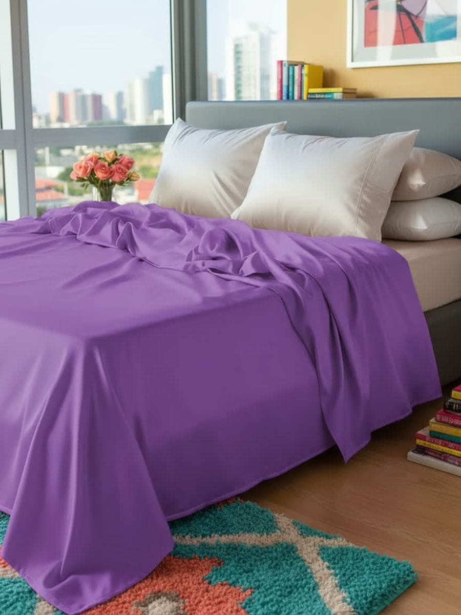 Lenzuolo Sopra In Puro Cotone Naturale Tinta Unita Essenza - Daltex