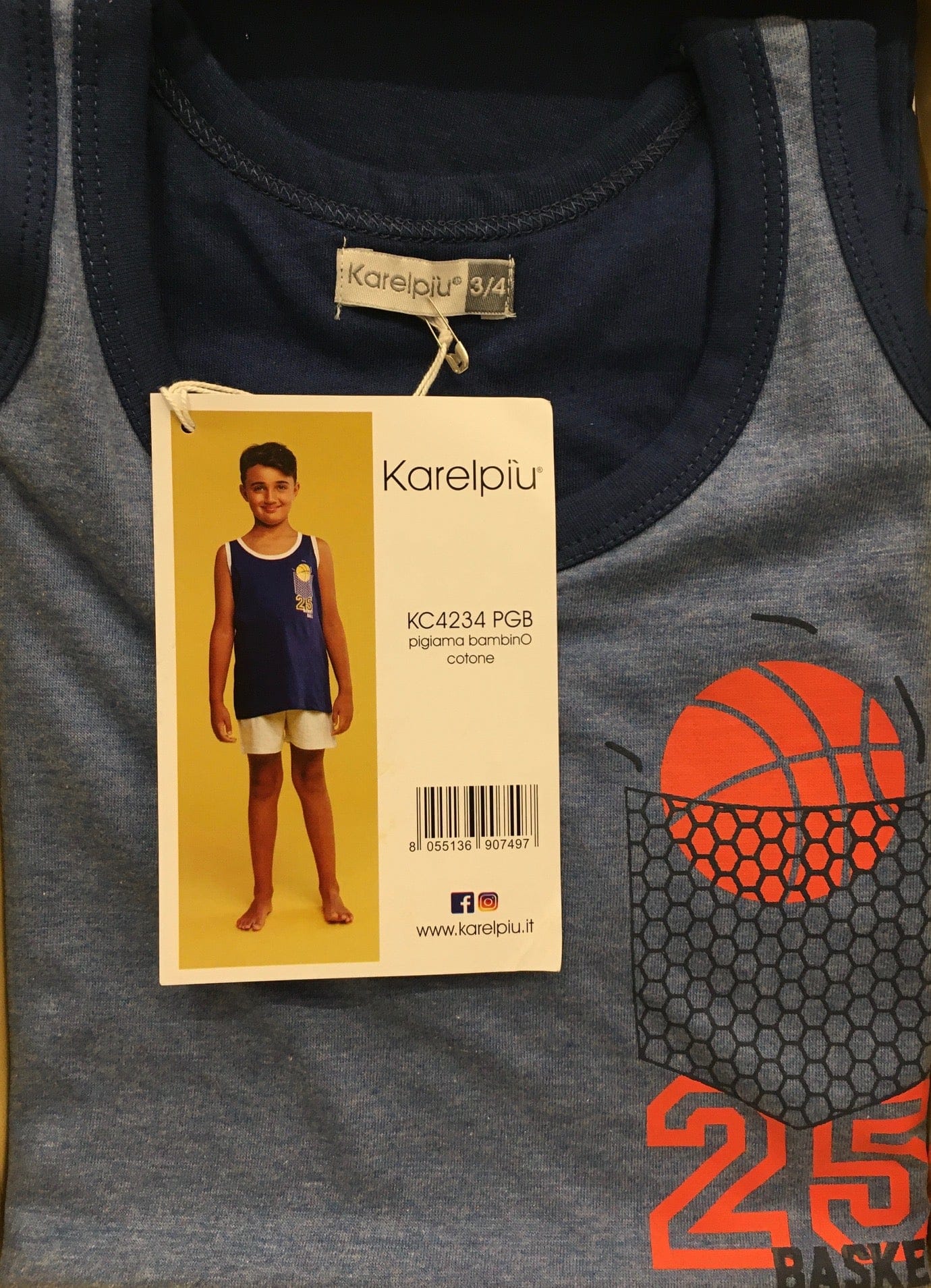 Pigiama da bambino con stampa basket Karel KC4234