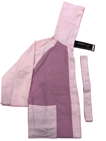 Accappatoio in microfibra per bambina rosa richiudibile in una comoda borsetta