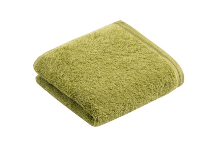 asciugamano color verde in cotone vegano. Disponibile sia l'asciugamano viso che l'asciugamano per il bidet