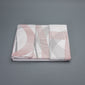 Completo letto matrimoniale bianco con onde rosa con lenzuolo di sotto, lenzuolo di sopra e federe.