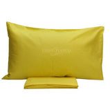 Completo letto in cotone giallo gold comprende federe, lenzuolo di sotto, lenzuola di sopra. singolo, matrimoniale e piazza e mezza.
