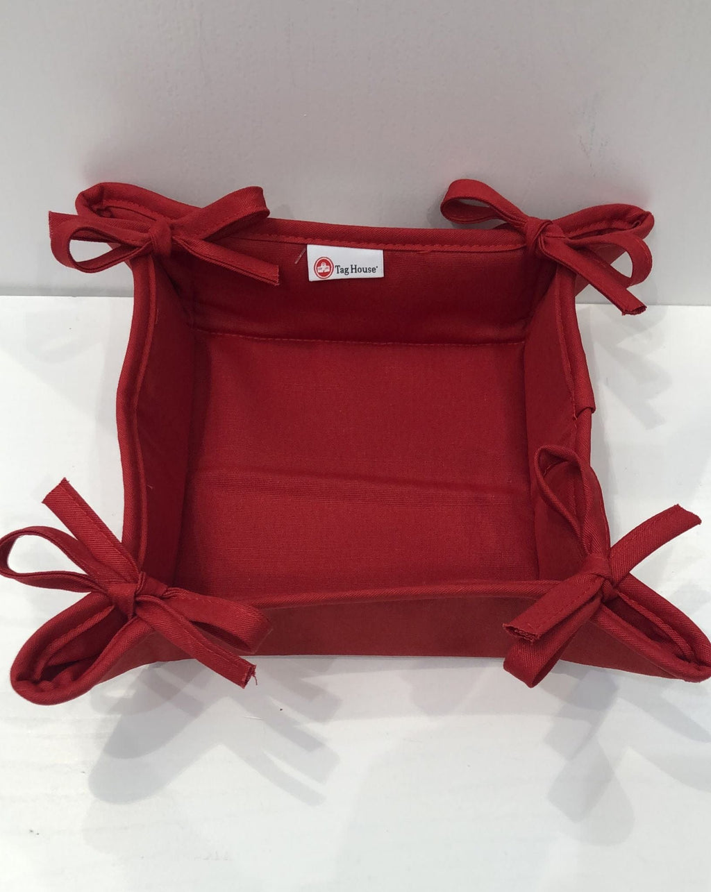 Portapane tag house minimal tessuto rosso